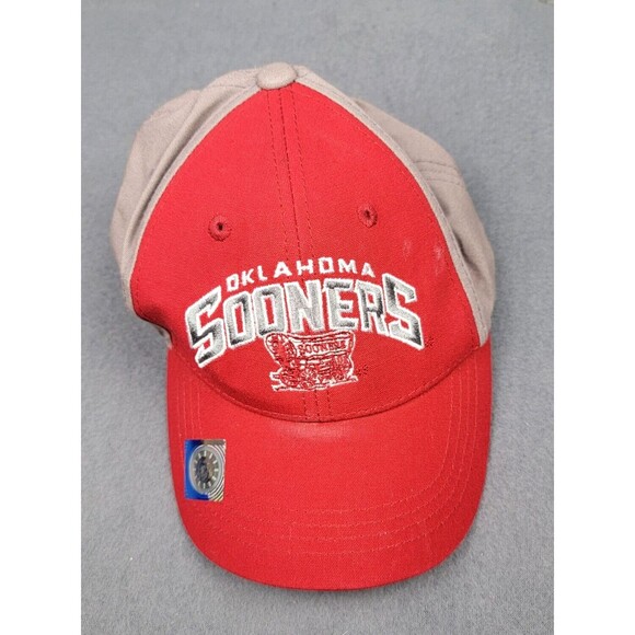 Oklahoma Sooners Baseball Cap Youth Adjustable Red Gray Embroidered OU Wagon - Picture 1 of 9